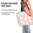 thumbnail image 2 of Bingfone Canvas Tote Bag for Women with Inner Pocket Aesthetic Cute Shopping Tote Bags Reusable Grocery Bags- Rabbit, 2 of 8