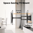 thumbnail image 3 of MountFTV Full Motion Long Arm TV Wall Mount for 32"-82" TV, Corner TV Mount with 32.37" Extension Arm, Wall Mount TV Bracket With Articulating Swivel &Tilt &Level Adjus, Max 600x400mm, Up to 100lbs, 3 of 10