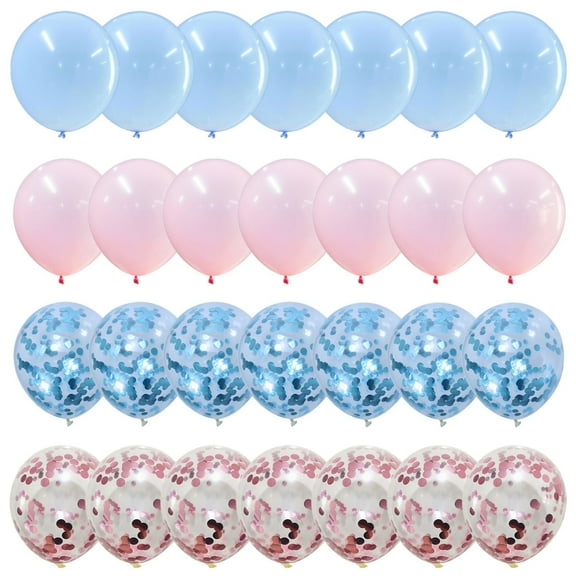 40 Pack 12inch Pink and Blue Balloons Set,12 Inch Light Blue Pink Balloon Kit for Boy or Girl Gender Reveal Party Birthday Baby Bridal Shower Party Decorations
