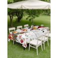 thumbnail image 3 of Outdoor Tablecloth with Umbrella Hole and Zipper, Christmas Rectangle Table Cloth 54x80 Inch Waterproof Tablecloth, Snowman Xmas Tree Snowflake Winter Picnic Table Cover for Patio Camping, 3 of 7