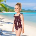 thumbnail image 5 of Girls Ruffled One Piece Swimsuit Summer Beach Vacation Swimwear Tank Swimsuit Joyous Forest Animals, 5 of 8