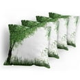 thumbnail image 5 of Ambesonne Nature Throw Pillow Cover 4 Pack, Tree Grass Summer, 20", Fern Green Black, 5 of 7