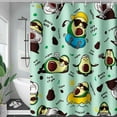 thumbnail image 4 of Cartoon Avocado Shower Curtain,Fruits Themed Green Avocados Pattern Bath Curtain,Funny Avocado Decoration Polyester Waterproof Shower Curtain for Boys Girls Kids,Washable 72" W x 84" H, 4 of 6