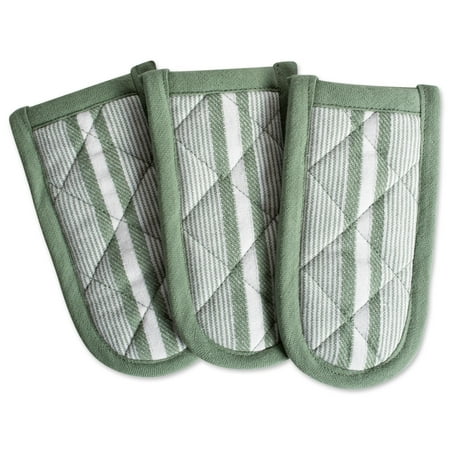 

CC Home Furnishings Set of 3 Green Stripe Patterned Chef Pan Handles 6