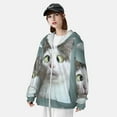 thumbnail image 5 of Daiia Funny Cat UPF 50+ Sun Protection Hoodie Jacket Lightweight Long Sleeve Sun Shirt for Women Men with Pocket Hiking Outdoor-Large, 5 of 9