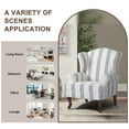 thumbnail image 4 of DREAMSIDEA Mid Century Navy Stripe Accent Chair, Comfy Upholstered Wingback Accent Chair Reading Chair for Living Room Bedroom Guest Room,Navy Blue and White, 4 of 6