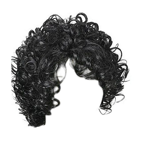 UYUH Women's Wig Black Small Curly Wavy Fiber High Temperature African False Head Cover Curly Human Hair Wig Glueless Lace Front Human Hair