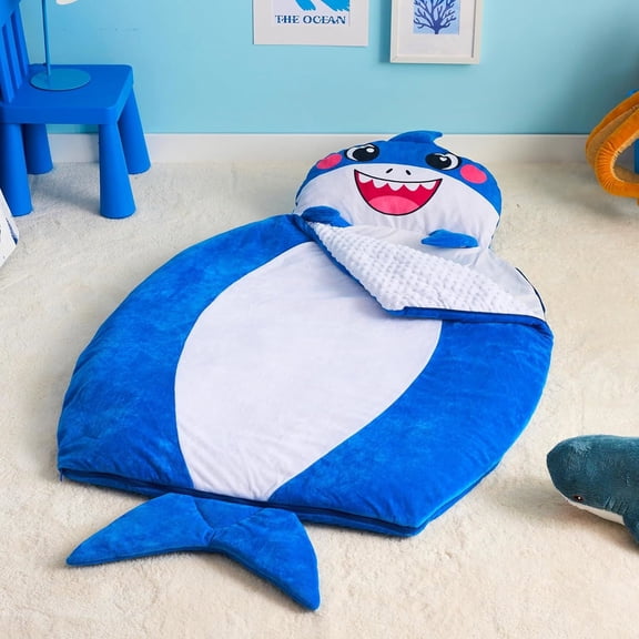 Joyfy Kids Sleeping Bag for 4 5 6 Year Old Girls & Boys, Toddler Nap Mat with Pillow & Blanket 60"x39", Soft Plush Sleeping Mat for Preschool Daycare Ages 3 