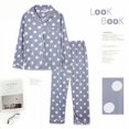 thumbnail image 1 of Pijamas de mujer de manga larga, pantalones, ropa de casa, traje de lunares con solapa, cárdigan de primavera y otoño, traje de aire acondicionado de seda de leche, 1 of 6