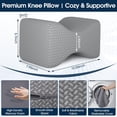 thumbnail image 2 of Memory Foam Knee Pillow, Pillow for Side Sleepers, Leg Pillows Sleeping Blood Circulation, Elevation Spine Aligning, Sciatica, Back, Hip, Knee, Ankle Pain, Grey, 2 of 4
