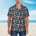 thumbnail image 2 of Xecao Colorful Mushrooms print Hawaiian shirt - a stylish short-sleeve button-down for men, perfect for casual beach and tropical outings., 2 of 9