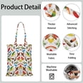 thumbnail image 3 of Symmetrical Wood Grain Canvas Tote – Rustic Reusable Shopping Bag, 3 of 6