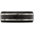 thumbnail image 3 of Titanium Edward Mirell 8mm Blk Ti Stepped Press Fit With Black Carbon Fiber Insert Ban (Size 9) Made In United States emr310-9, 3 of 5