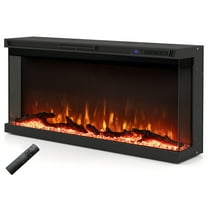 Giantex 3 Sided Electric Fireplace, 36" Wall-Mounted Fire Place Heater w/12 Flame Colors, 750W/1200W