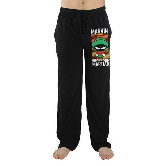Looney Tunes Classic Cartoon Marvin the Martian Mens Black Pants-L