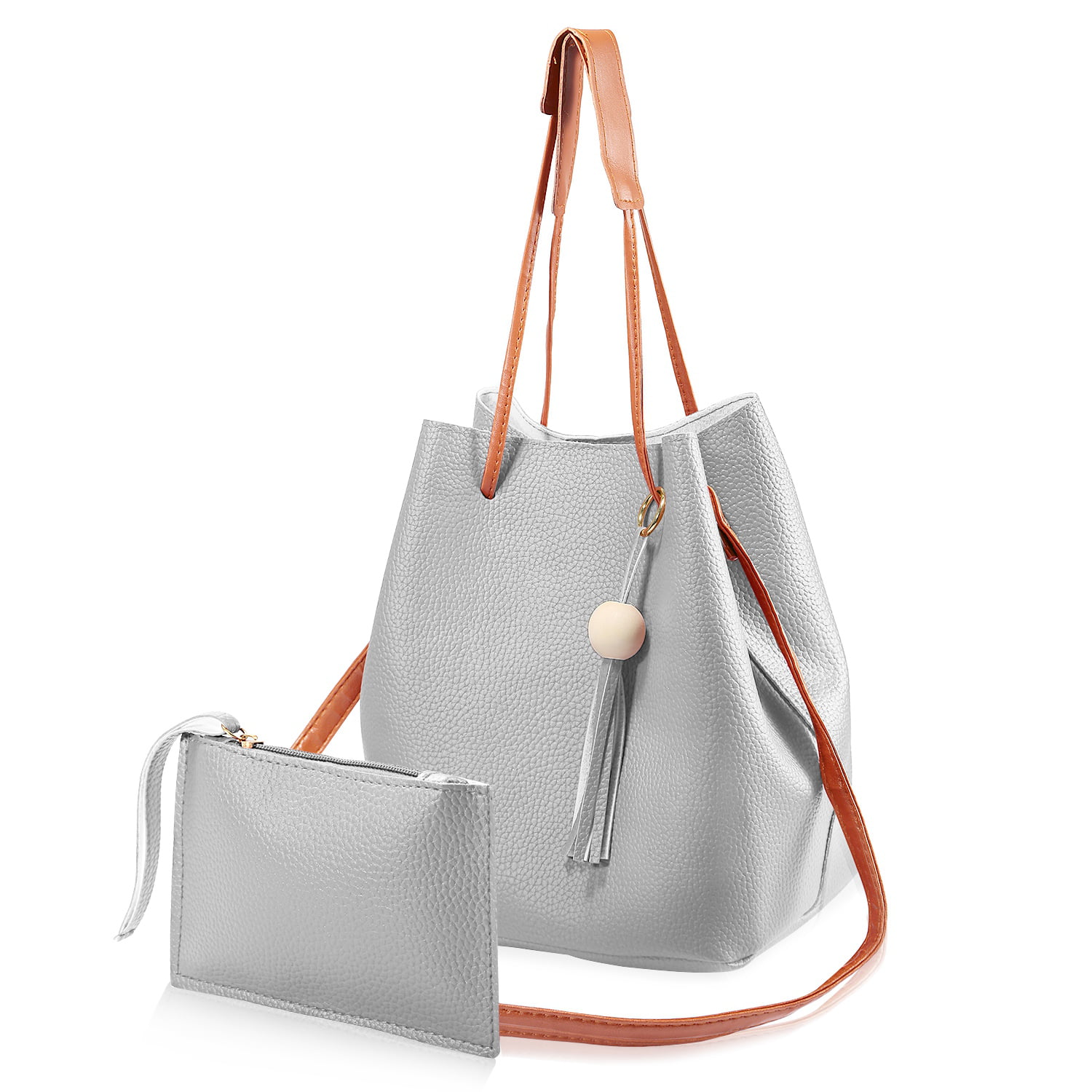 1Set/2Pcs Women Leather Handbags Shoulder Bags Lady Crossbody Bags Clutch Purse - 0
