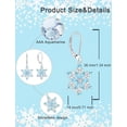 thumbnail image 6 of PYNZY Snowflake Earrings 925 Sterling Silver Snowflake Dangle Drop Earrings for Women Sparkle Blue Aquamarine Birthstone Thanksgiving Xmas Christmas Jewerly Gifts, 6 of 7