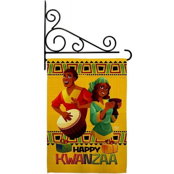Ornament Collection GS190022-BO-03 13 x 18.5 in. Joyful Kwanzaa Garden Flag Set for Black History Double-Sided Decorative Vertical Flags & House Decoration Banner Yard Gift