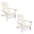 thumbnail image 1 of Sunnydaze Outdoor Lake Style Adirondack Chairs with Cup Holder - White - 2pc, 1 of 9