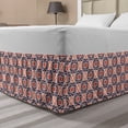 thumbnail image 1 of Geometric Bed Skirt, Continuous Style Floral Ornaments Lattice Illustration Print, Elastic Bedskirt Dust Ruffle Wrap Around for Bedding Decor, 4 Sizes, Burnt Sienna Ivory, by Ambesonne, 1 of 2