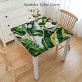 thumbnail image 2 of COMIO Palm Leaves Tropical Palm Leaves Jungle Leaf Decorative Tablecloth for Home Kitchen/Parties/Holiday Dinner Square Table Cover White, 2 of 7