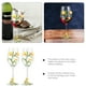 thumbnail image 4 of KAKOWELY 2 copas de licor para fiestas, copas altas para vino, copas con flores pintadas, copas de vino tipo flauta., 4 of 5