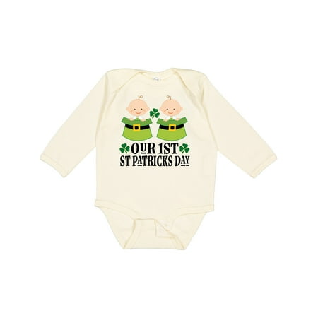 

Inktastic Twins 1st St Patricks Day Gift Baby Boy or Baby Girl Long Sleeve Bodysuit