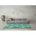 thumbnail image 3 of Ahgly Company Machine Washable Indoor Rectangle Animal Turquoise Blue Traditional Area Rugs, 8' x 12', 3 of 4