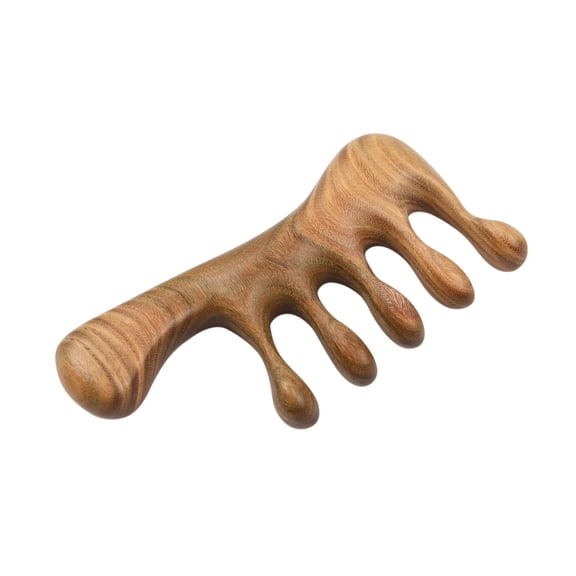 BIMZUC Green Sandalwood Wide Tooth Hair Comb Head Scalp Massage Natural Wood Hair Pick Comb for Men and Women, 4.3 inches / 10.9 cm