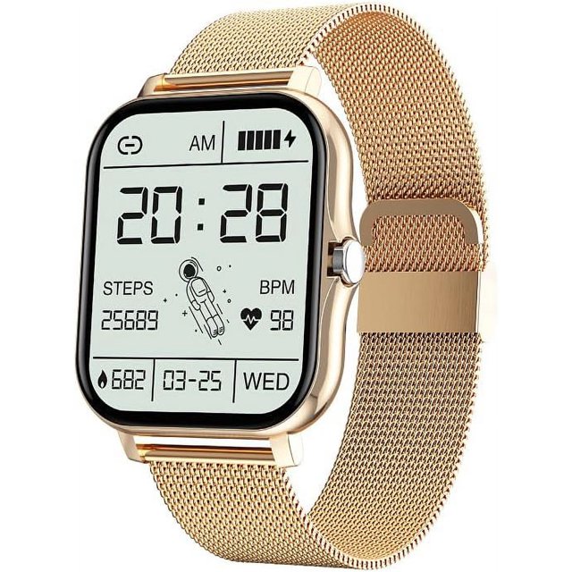 Reloj inteligente para hombres y mujeres, reloj digital de fitness de 1,69 pulgadas, monitor de frecuencia cardíaca y oxígeno en sangre, llamada Bluetooth (responder/hacer llamada), reloj inteligente