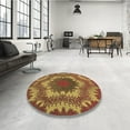 thumbnail image 3 of Ahgly Company Indoor Square Patterned Orange Gold Area Rugs, 6' Square, 3 of 6