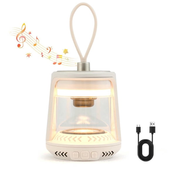 Aimee Lii Outdoor Waterproof Camping Lantern Speaker with 3 LED Light Colors, Portable Camping Equipment