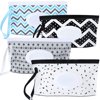 JANYUN 4 Pack Baby Wipe Dispenser Portable Wipe Holder Container Reusable Travel Wet Wipe Pouch