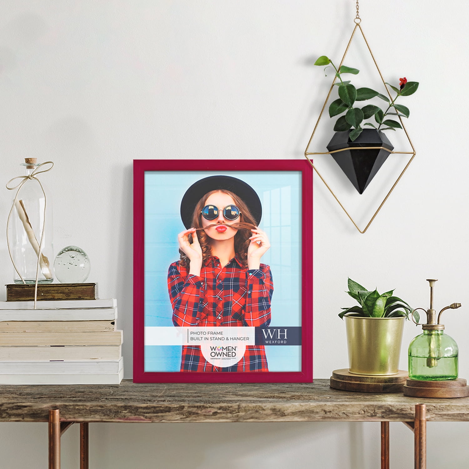 Woodgrain 11 in. x 14 in. Cherry Red Picture Frame (Set of 2)