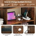 thumbnail image 4 of Auranook Record Player Stand w/Charging Station Open Shelves & Compartments Raised Legs, 4 of 7