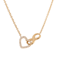 thumbnail image 1 of Collar para Mujer con Dije de Corazón e Infinito LuckyLy Acero Inoxidable con Zirconia Cúbica Modelo Nia dorado UNITALLA, 1 of 8