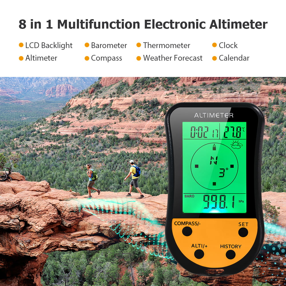 SUNDERPOWER 8 in 1 Digital Multifunction LCD Compass Altimeter Barometer  Thermometer
