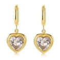 thumbnail image 1 of Nvzi Pendientes con forma de corazón de melocotón y circonitas, pendientes de acero inoxidable bañados en oro, colgante Love, pendientes de acero de titanio (blanco), 1 of 4