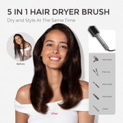 TYMO 4.0 Ionic Hair Dryer Brush, 5-in-1 Lightweight Blowout Brush, 3X Faster Drying, Adds Shine, Volume & Anti-Frizz Smooth Styles, Black