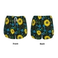 thumbnail image 5 of Lsque Sunflowers And Blue Flower Printed Women's Running Shorts with Liner Pockets,Elastic Quick Dry Workout Athletic Gym Yoga Shorts,Womens High Waist Shorts-Large, 5 of 9