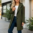 thumbnail image 2 of Womens Peacoat Single- Trench Coats Loose Long Hooded Jacket (Green XL), 2 of 6