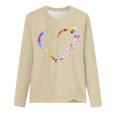 thumbnail image 3 of Jsaierl Hauts de la Saint-Valentin pour Femmes Tendance Coloré Patte de Chien Cœur Graphique T-Shirts Décontractés Col Rond Manches Longues, 3 of 3