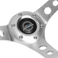 thumbnail image 4 of NRG Innovations RST-006WT-Y 350mm 3" Deep Dish 3-Spoke Cutout Holes Steering Wheel with Horn Button, 6X70mm Bolt Pattern, White Leather, 4 of 4