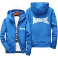 thumbnail image 4 of Hardcore-Chaqueta cortavientos con capucha para hombre, abrigo de piloto con cremallera, impermeable, cortavientos, prendas de vestir deportivas de secado rápido, 4 of 5