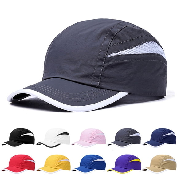 Unisex Baseball Cap, Color-blocking Adjustable Visor Hat for Men and Women, Breathable Quick-Dry Sport Caps for Running, Cycling, Hiking, Training and Daily Wear-Pink