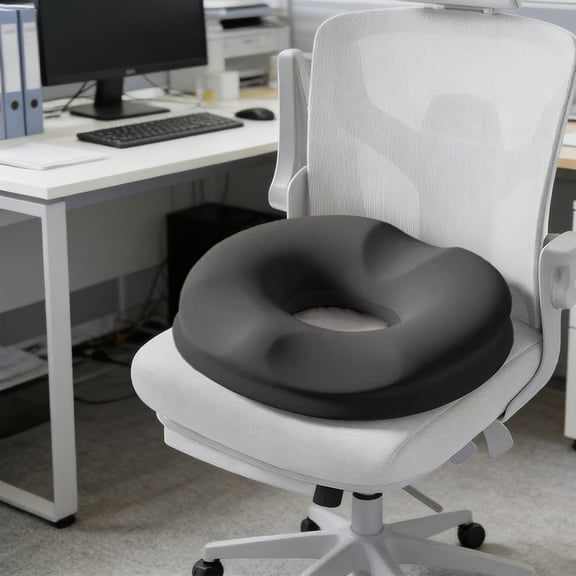Soft Thick Memory Foam Chair Cushion Seat Pad for Office, Desk, Dining, Kitchen, Wheelchair - Non-Slip Round Support Pad
