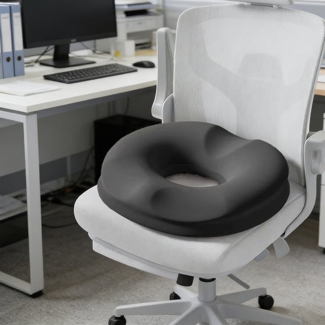 Stress-Relieving Thickened Chair Cushion Soft Memorys Foam Seat Cushion For Office Chair Kitchen Dining Desk Wheelchair Non-Slide Bottom Round Pad