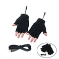 thumbnail image 3 of USB Heated Gloves Mitten for Women Men, Winter Warm Half Finger Laptop Gloves Black, 3 of 7