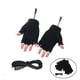 thumbnail image 3 of Guantes calefactables USB sin dedos, de medio dedo, de punto, con rayas, lavables, térmicos Negro, 3 of 7