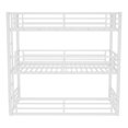 thumbnail image 3 of Twin XL over Twin XL over Twin XL Bed Frame, Metal Triple Bunk Bed with Safety Guardrails, Heavy-duty Triple Bed with Noise-reduced Design, White, 3 of 9